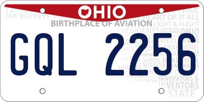 OH license plate GQL2256