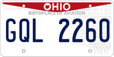OH license plate GQL2260