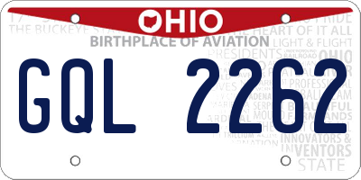 OH license plate GQL2262