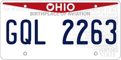 OH license plate GQL2263