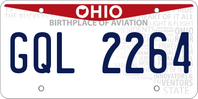OH license plate GQL2264