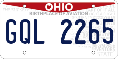OH license plate GQL2265
