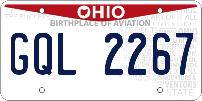 OH license plate GQL2267