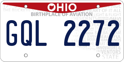 OH license plate GQL2272