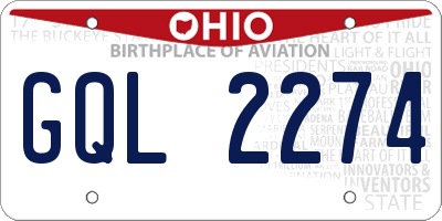 OH license plate GQL2274