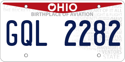 OH license plate GQL2282