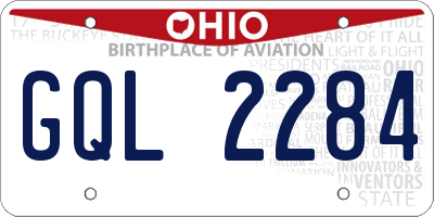 OH license plate GQL2284