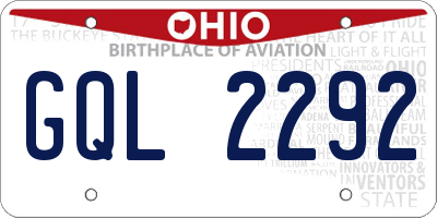 OH license plate GQL2292