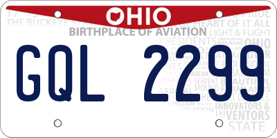 OH license plate GQL2299