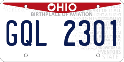 OH license plate GQL2301
