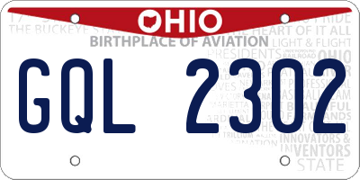 OH license plate GQL2302
