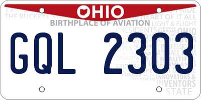 OH license plate GQL2303