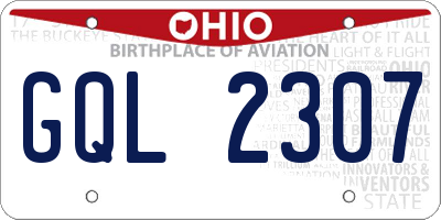 OH license plate GQL2307