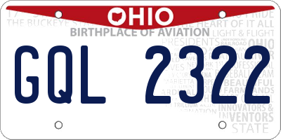 OH license plate GQL2322