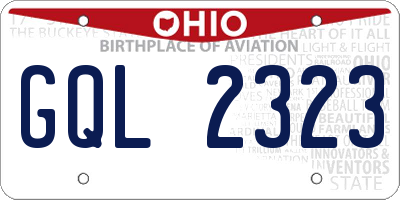 OH license plate GQL2323