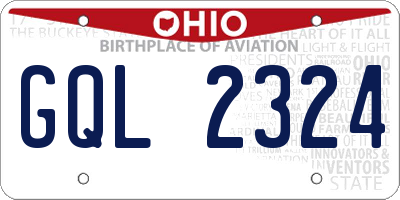 OH license plate GQL2324