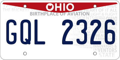 OH license plate GQL2326