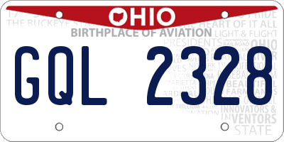 OH license plate GQL2328