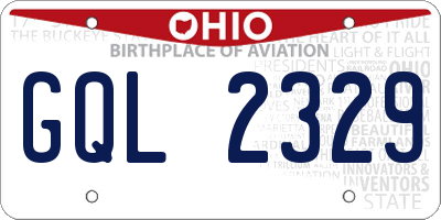 OH license plate GQL2329