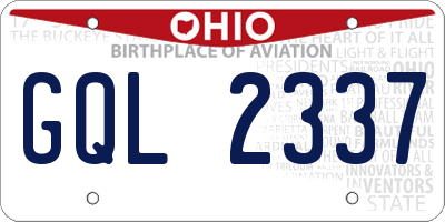 OH license plate GQL2337