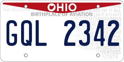 OH license plate GQL2342
