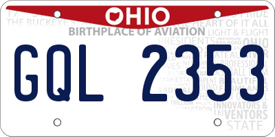 OH license plate GQL2353