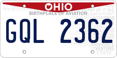 OH license plate GQL2362