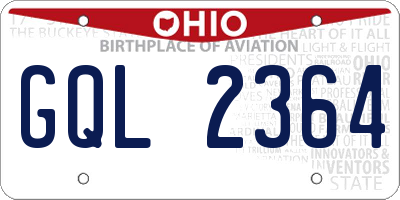 OH license plate GQL2364