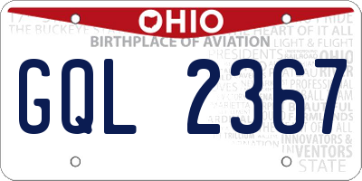 OH license plate GQL2367