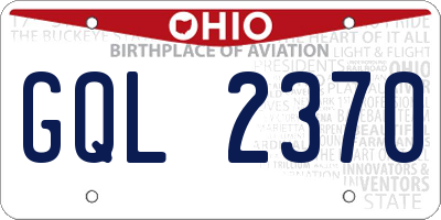 OH license plate GQL2370