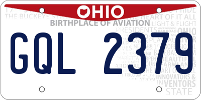 OH license plate GQL2379