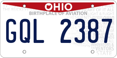 OH license plate GQL2387