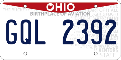 OH license plate GQL2392