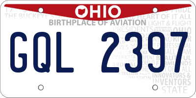 OH license plate GQL2397