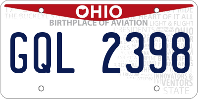 OH license plate GQL2398
