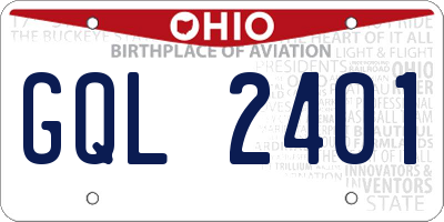 OH license plate GQL2401