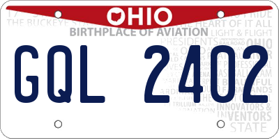 OH license plate GQL2402