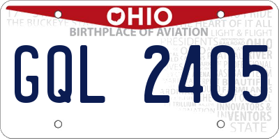 OH license plate GQL2405