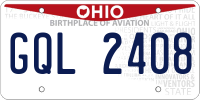 OH license plate GQL2408