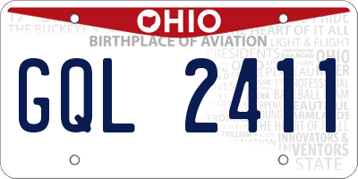 OH license plate GQL2411