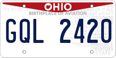 OH license plate GQL2420