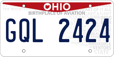OH license plate GQL2424