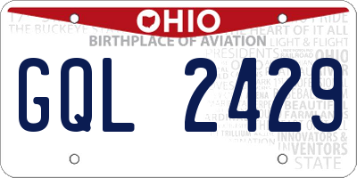 OH license plate GQL2429