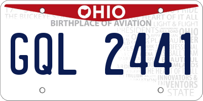 OH license plate GQL2441