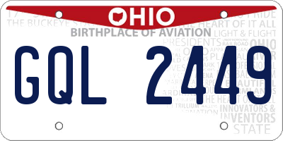 OH license plate GQL2449
