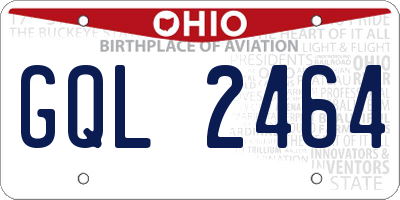 OH license plate GQL2464