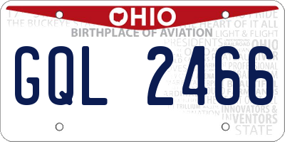 OH license plate GQL2466