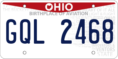 OH license plate GQL2468