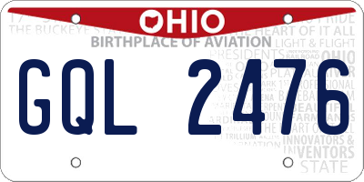 OH license plate GQL2476