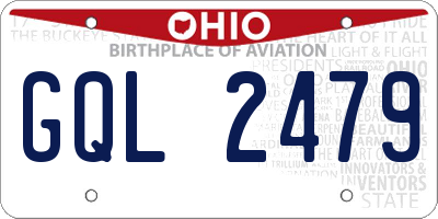 OH license plate GQL2479